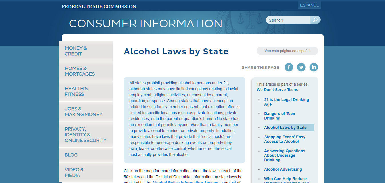 Alcohol Laws by State Consumer Information
